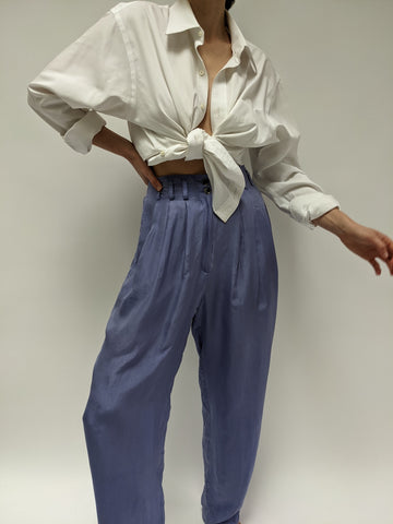 Amazing Vintage Paper Thin Silk Pleated Pants