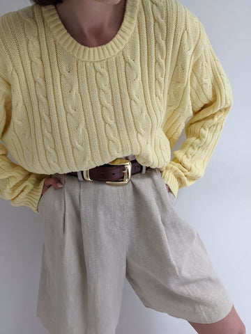 Vintage Lemon Cable Knit Sweater