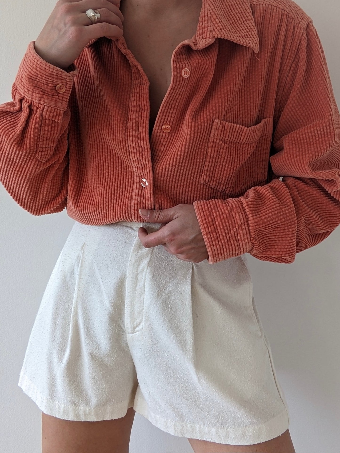 Vintage Tangerine Wide Wale Corduroy Shirt