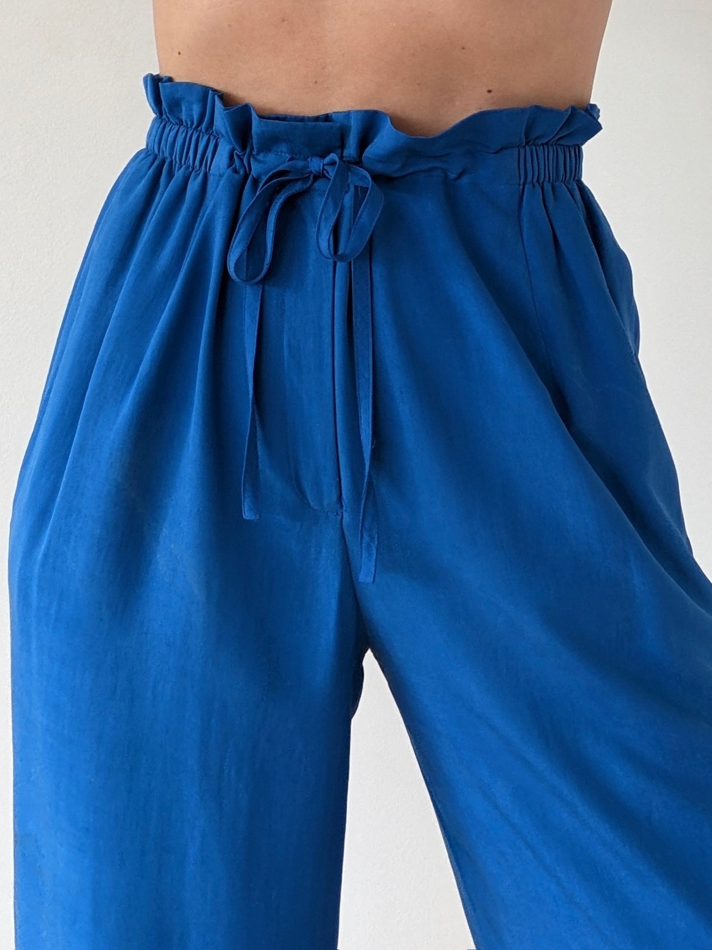Stunning Vintage Azure Silk Pants