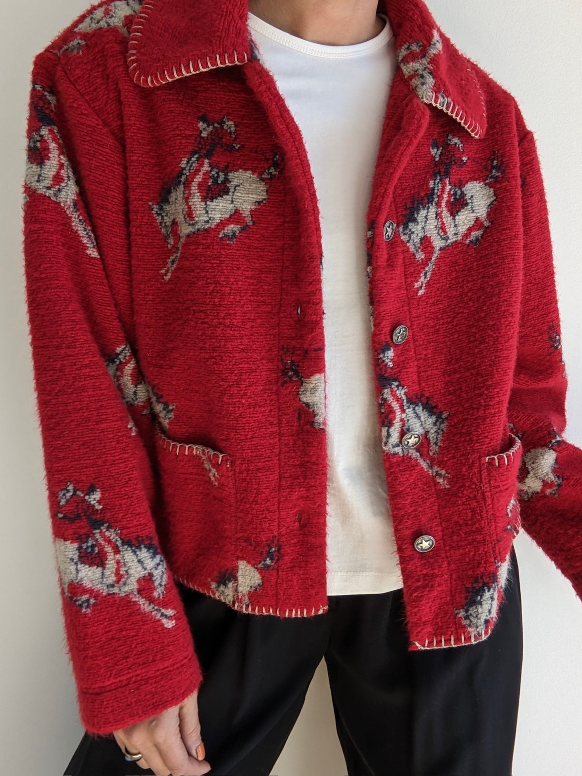 Vintage Rodeo Graphic Stitched Fleece Jacket