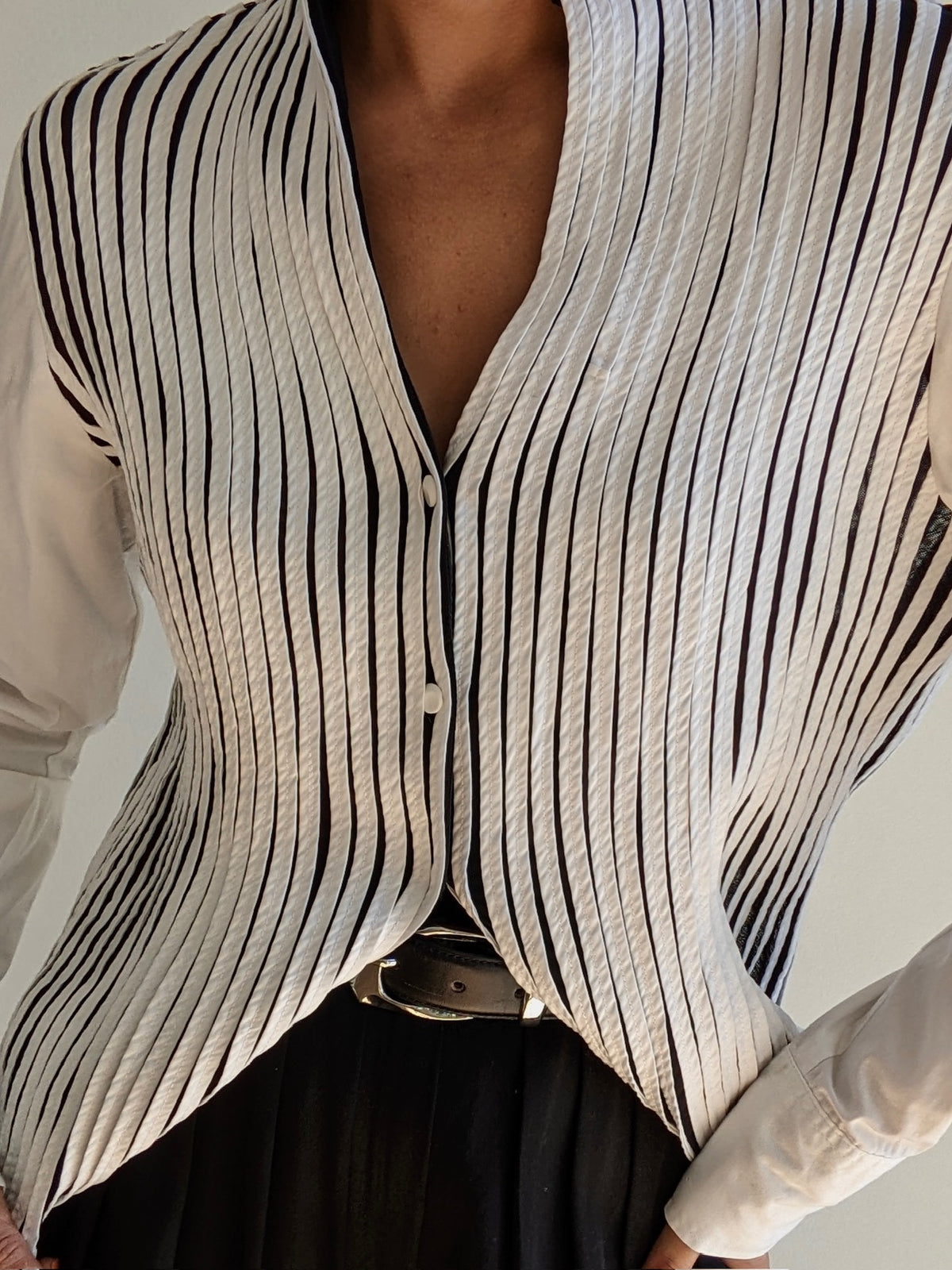 Stunning Vintage Ivory Paneled Blouse