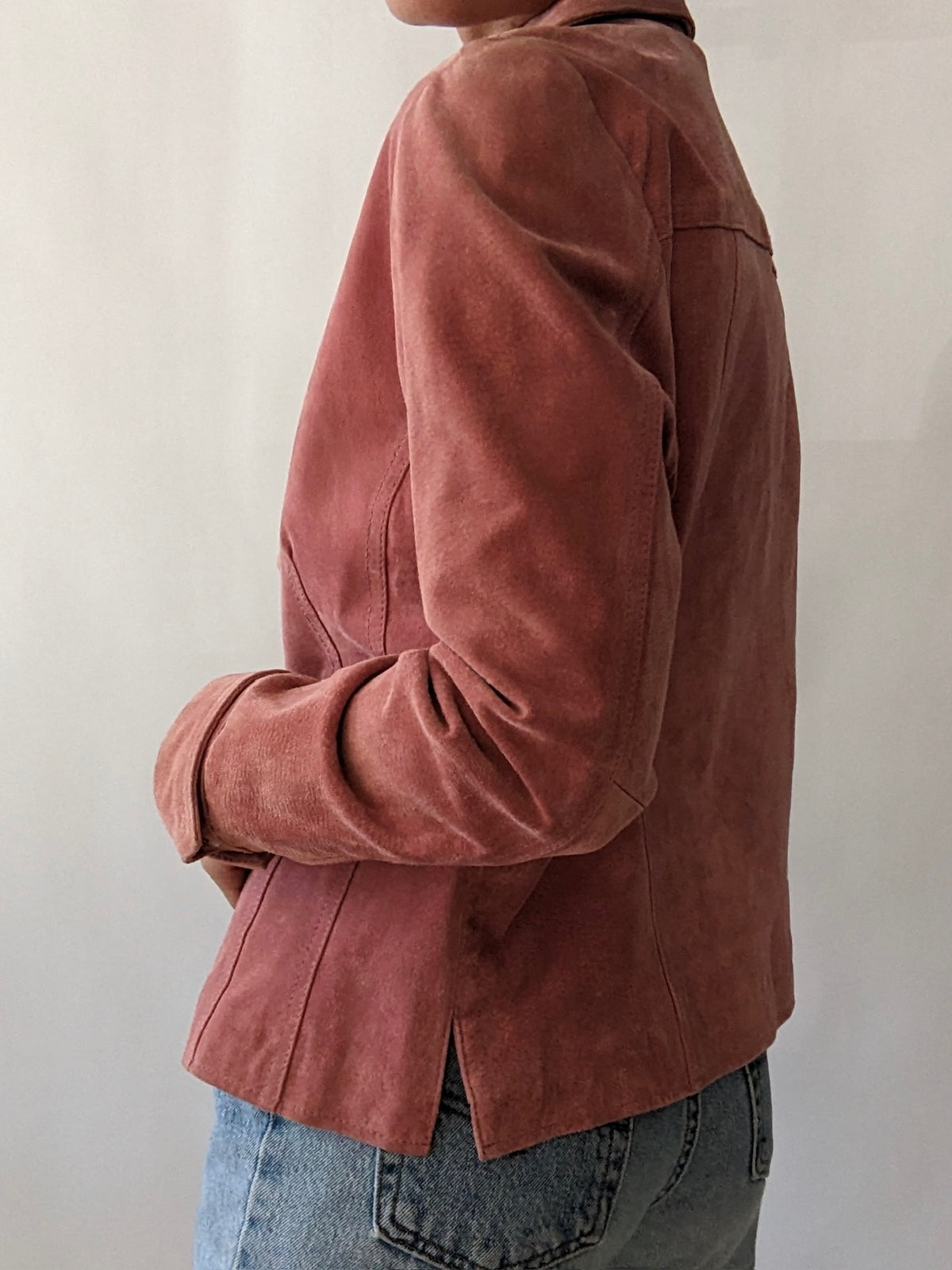 Vintage Rose Suede Snap Jacket