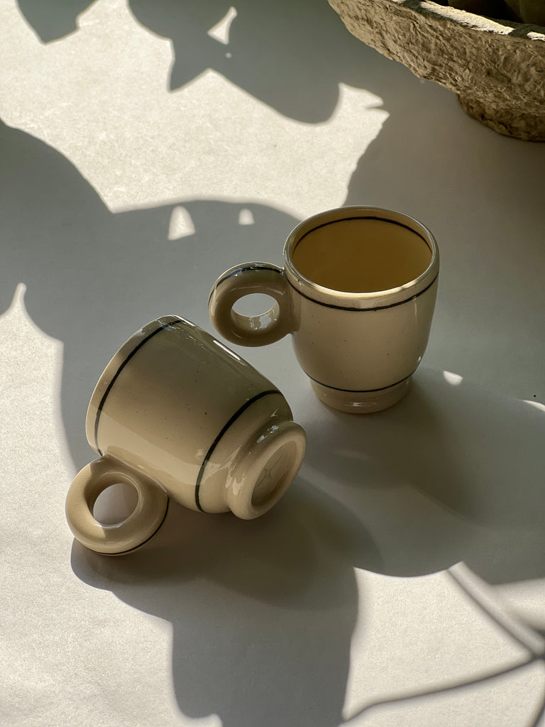 Sophie Copeland Mini Donut Espresso Mug / Available in Olive Lines