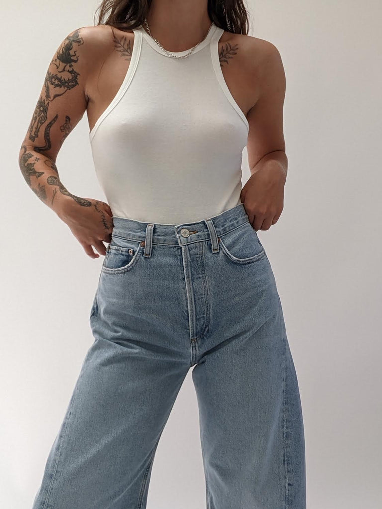 AGOLDE Rianne Bodysuit Available in White NA NIN