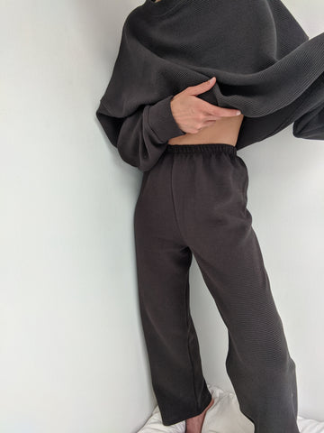Na Nin Patricia Rippled Cotton Pant / Available in Cream & Faded Black