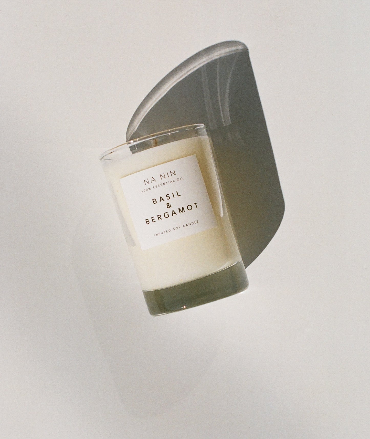 Basil & Bergamot Essential Oil Soy Candle / Available in 5oz & 8oz