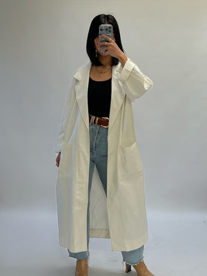 Na Nin Christine French Twill Trench / Available in Eggshell, Onyx, Topiary