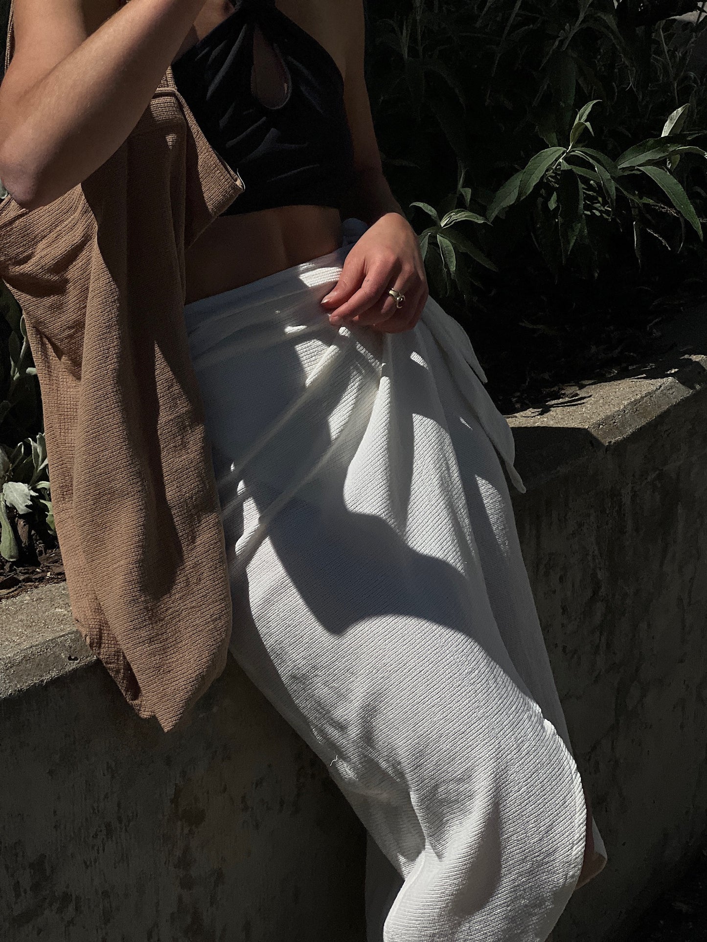 Bobbie Waffled Cotton Wrap Skirt