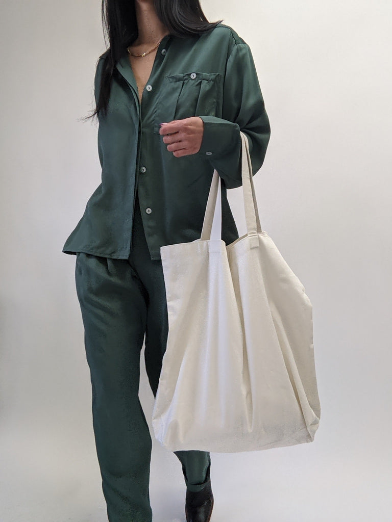 Na Nin Benny French Twill Tote / Available in Eggshell, Onyx, Topiary