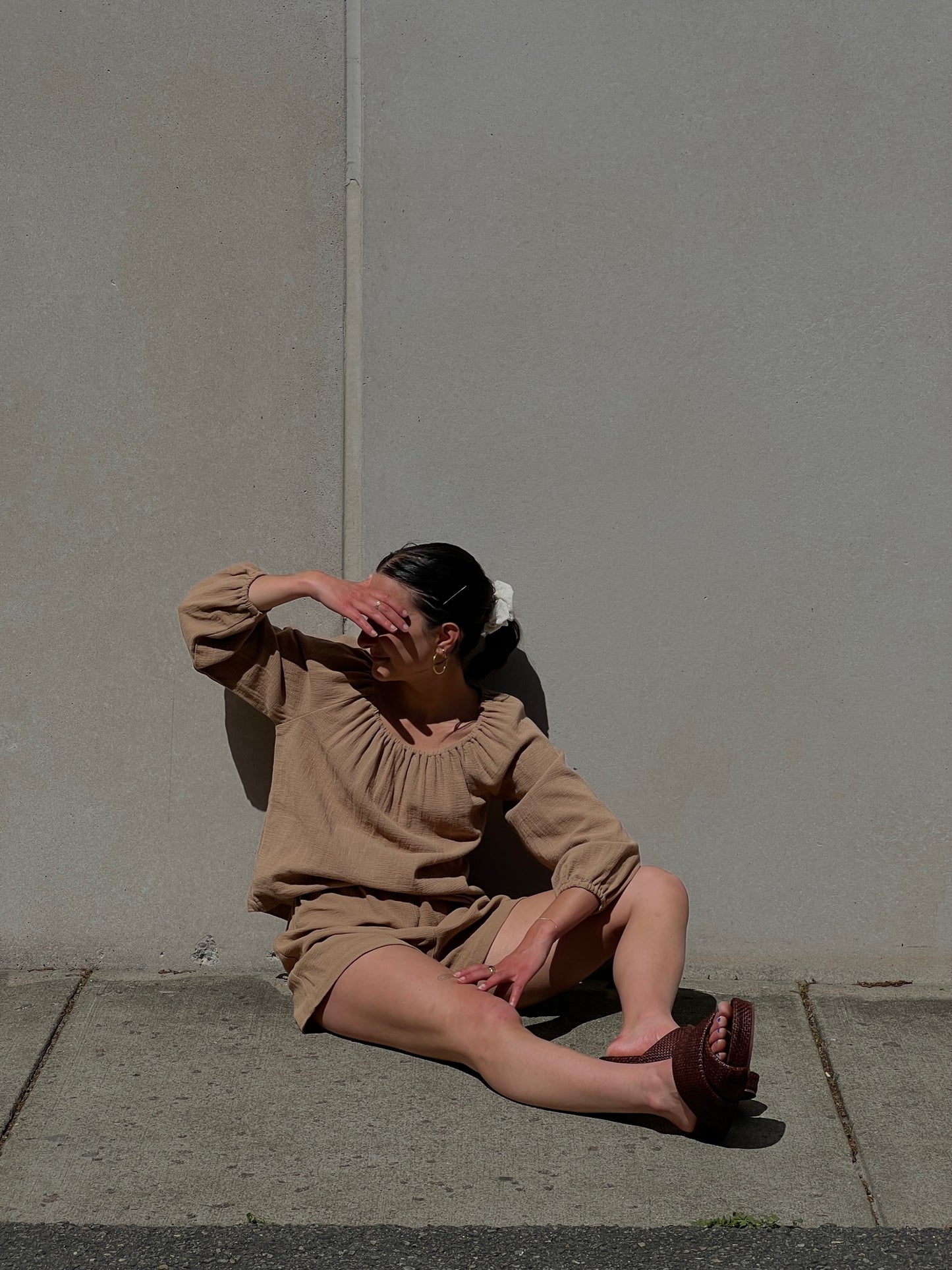 Retiring Stella Waffled Cotton Top