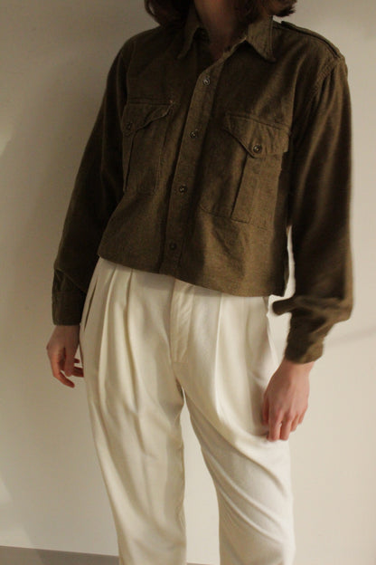 Reworked Long Sleeve Cropped Button Down