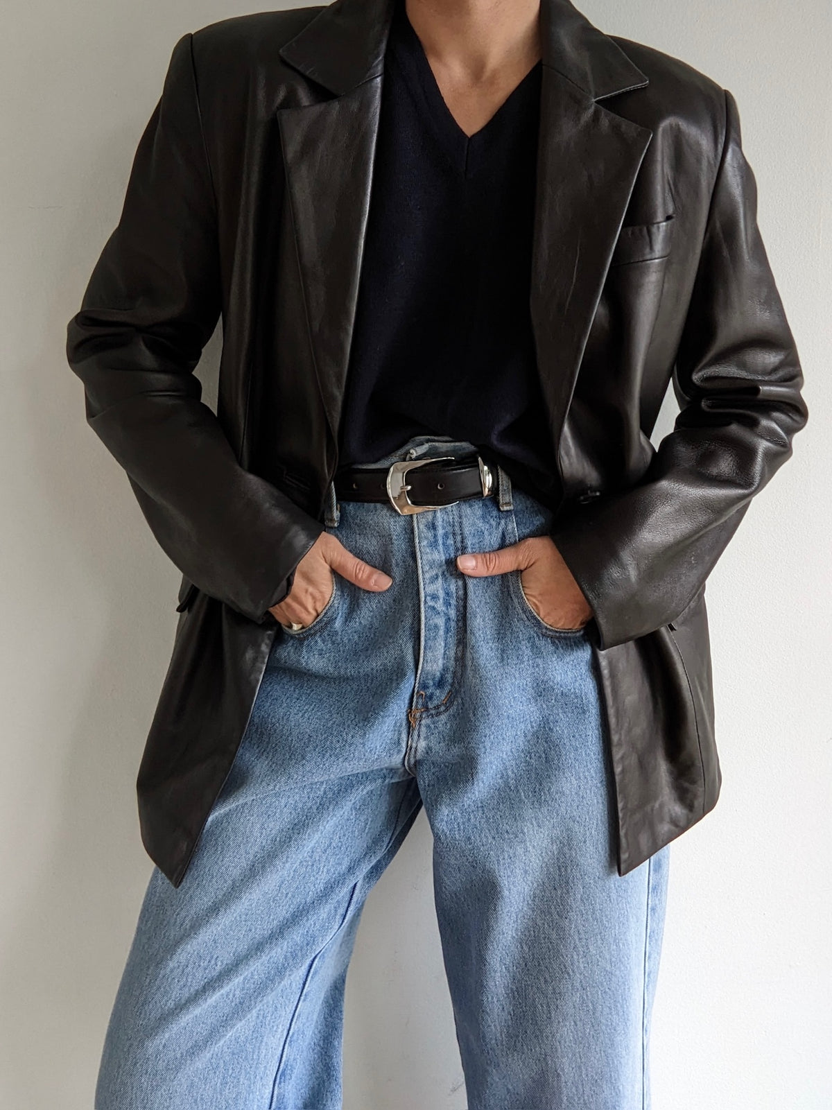 Vintage Onyx Lambskin Leather Jacket