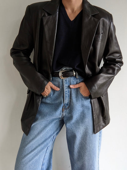 Vintage Onyx Lambskin Leather Jacket