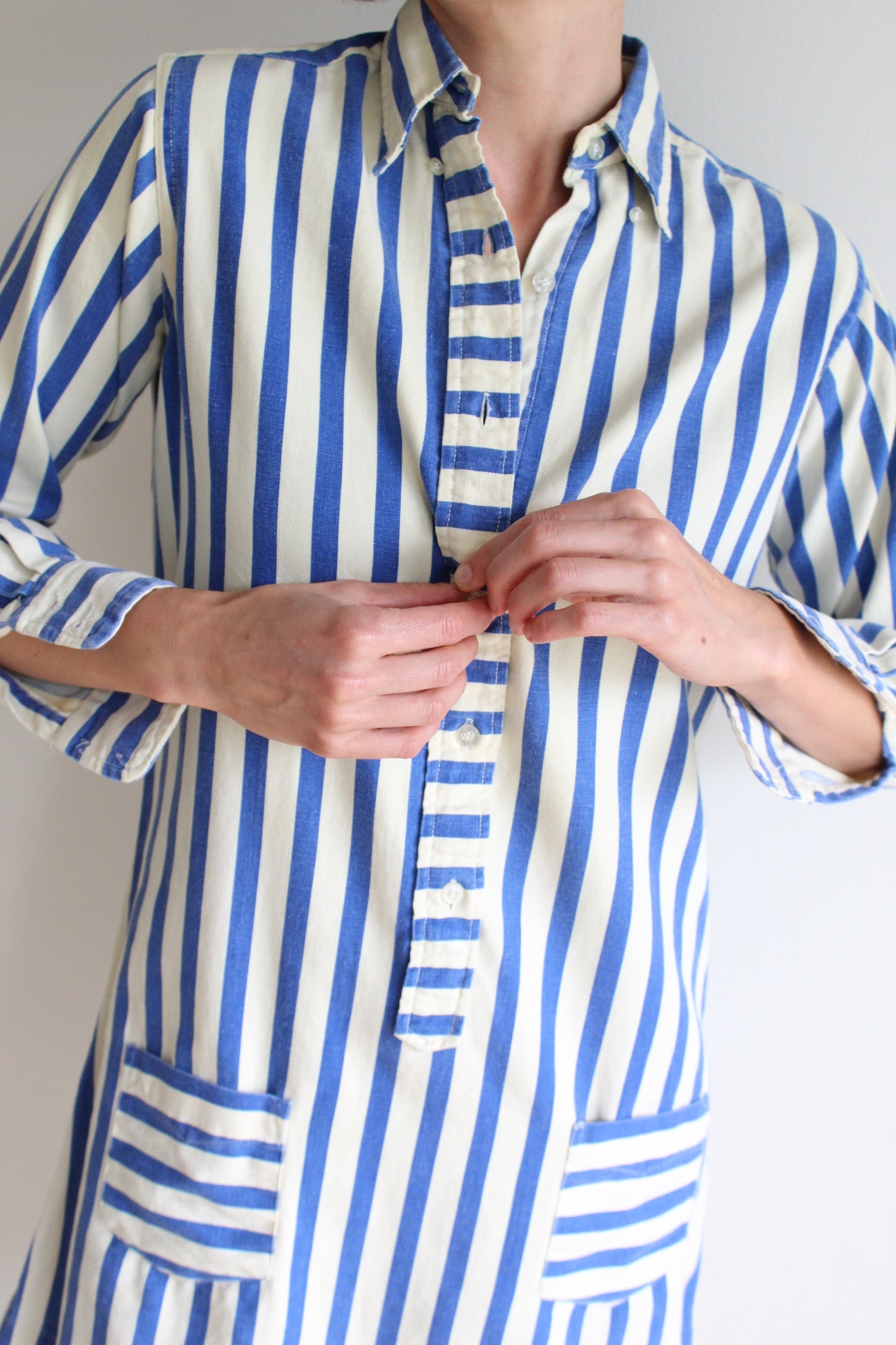 Favorite Vintage Striped Mini Shirtdress