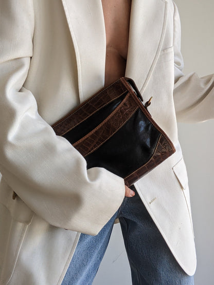 Amazing Vintage Brahmin Two-Toned Leather Bag