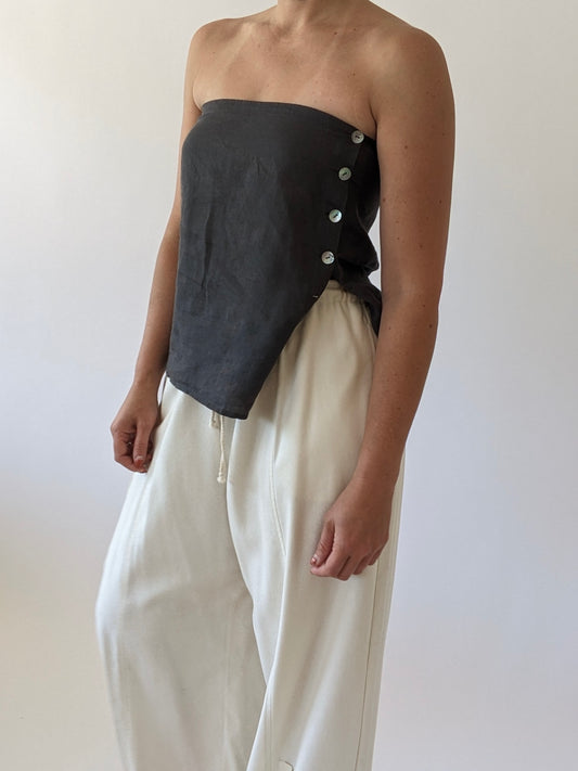 Favorite Vintage Calvin Klein Slate Linen Tube Top