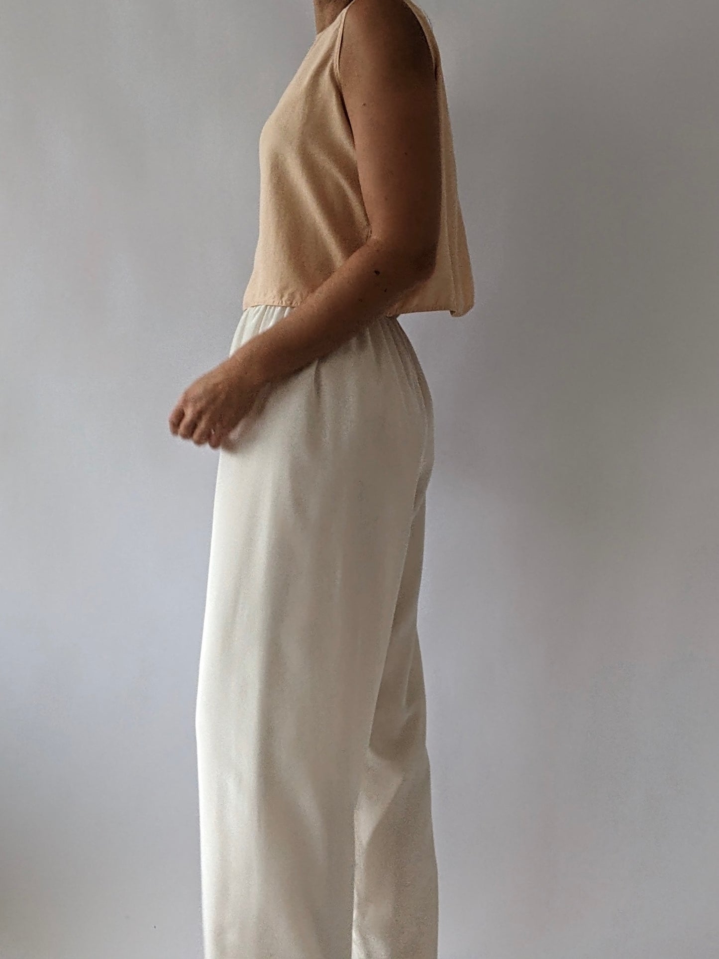 Vintage Pearl Silk Leisure Pants