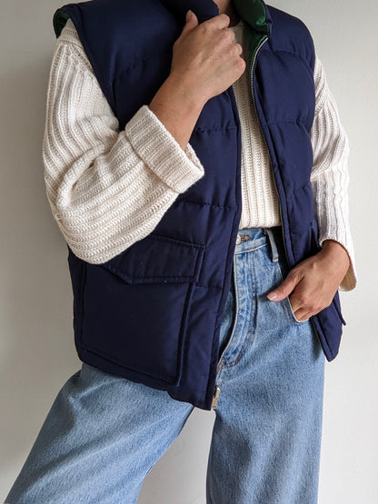 Vintage Reversible Down Puffer Vest