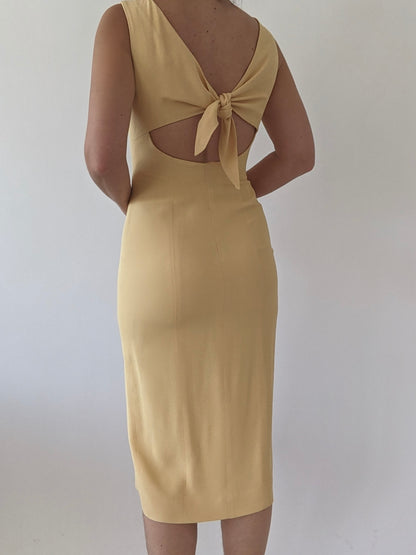 Vintage Apricot Back Tie Dress