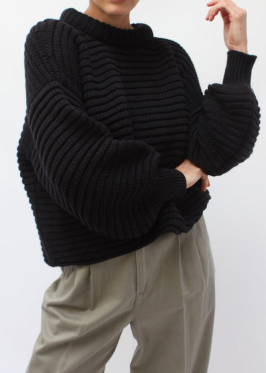 Romy Cotton Balloon Sleeve Sweater