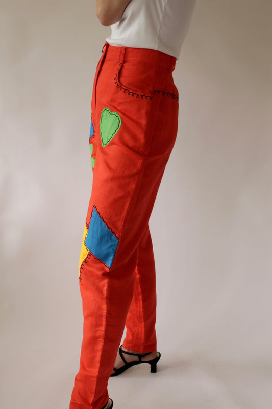 Absolute Favorite Vintage Colorful Appliqué Pants