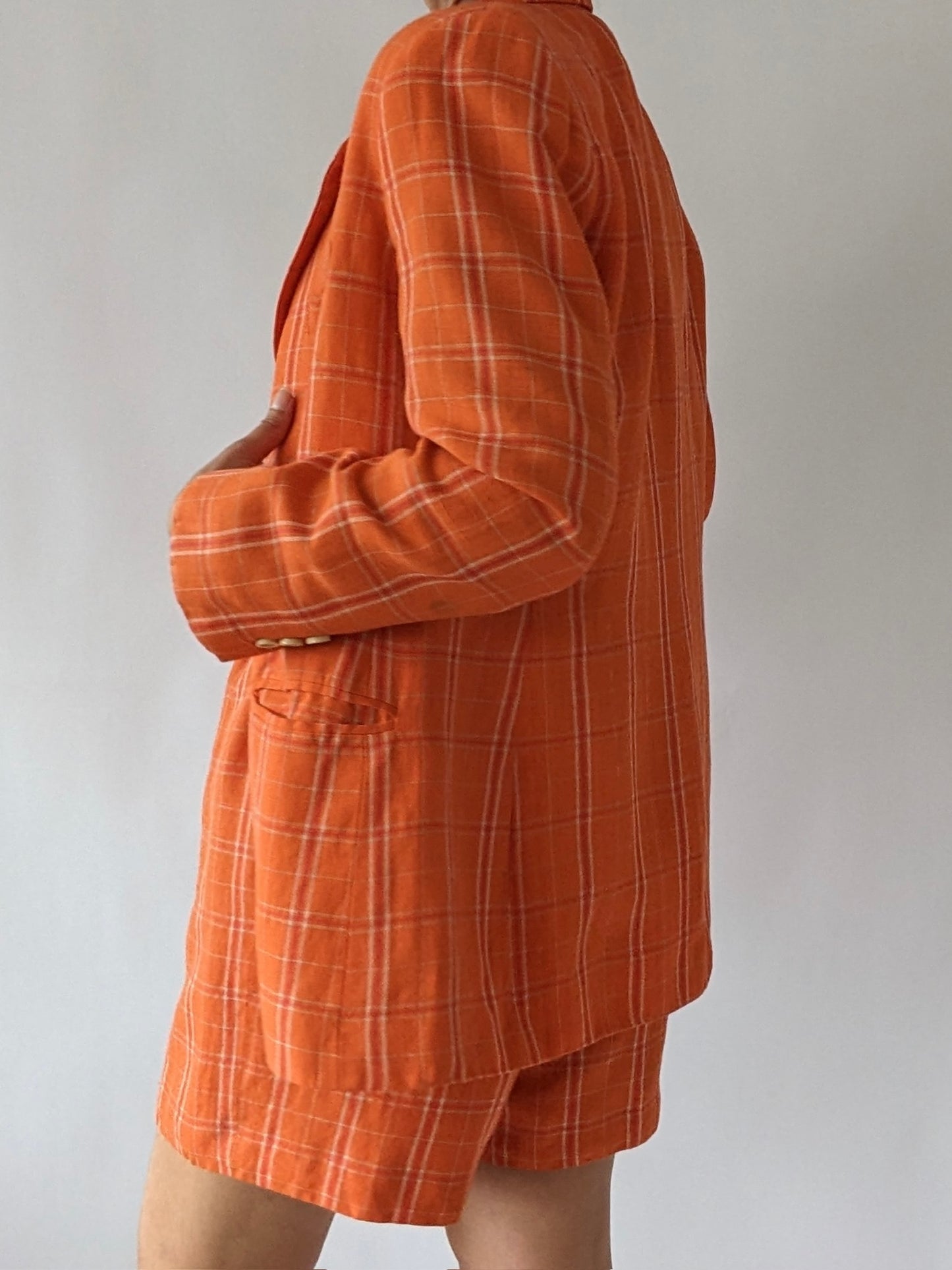 Rare Vintage Citrus Linen Shorts Suit