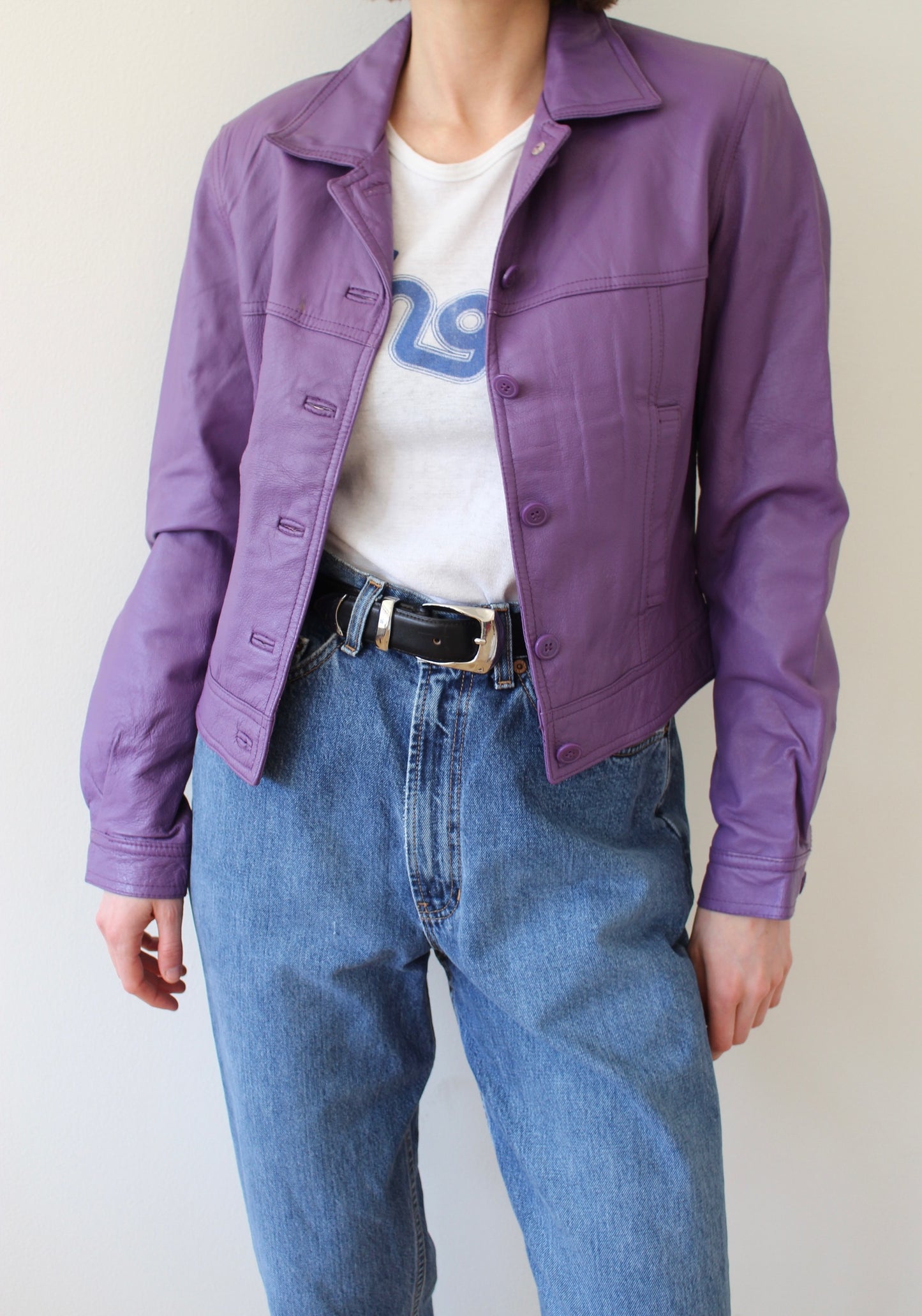Vintage Cropped Iris Leather Jacket