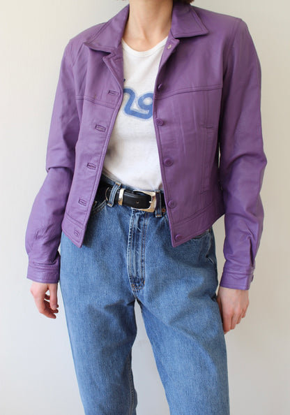 Vintage Cropped Iris Leather Jacket