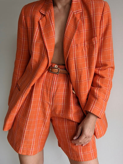 Rare Vintage Citrus Linen Shorts Suit