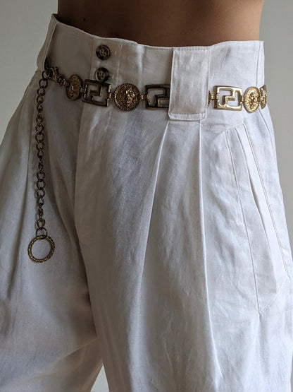 Vintage Lion Head Medallion Chain Belt