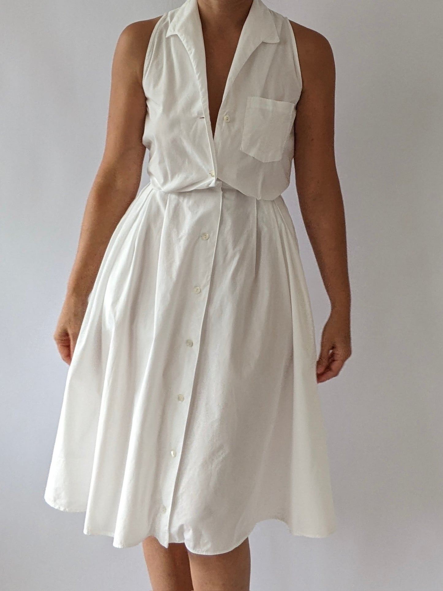 Vintage Banana Republic Ivory Button-Down Dress