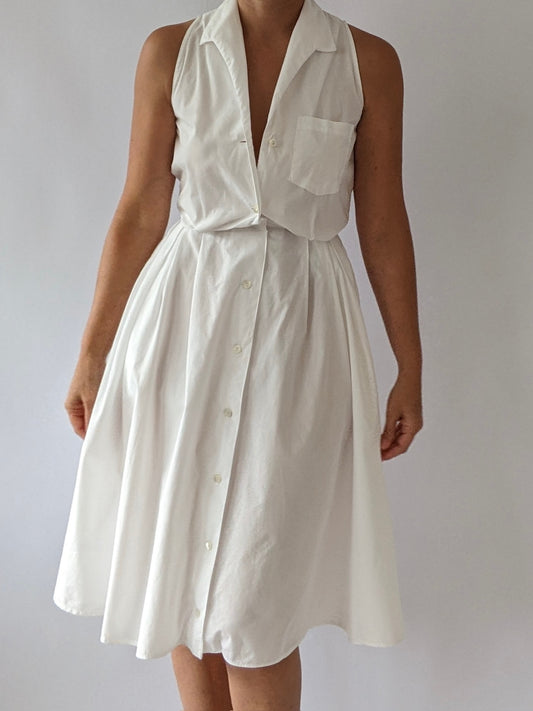 Vintage Banana Republic Ivory Button-Down Dress