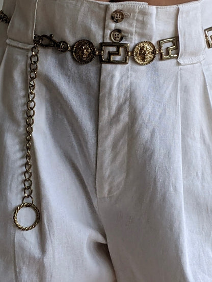 Vintage Lion Head Medallion Chain Belt