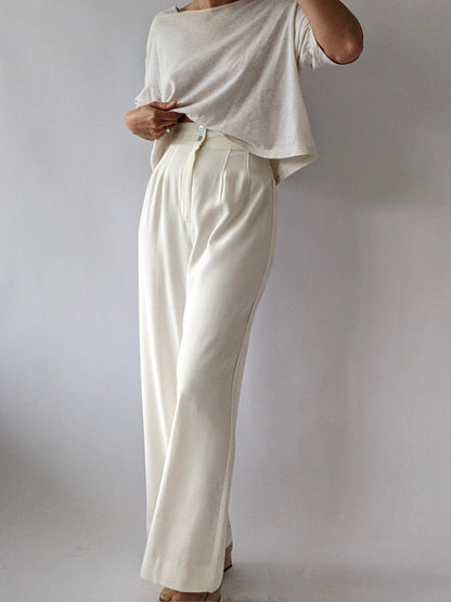 Beautiful Vintage Cream Wide-Leg Pants