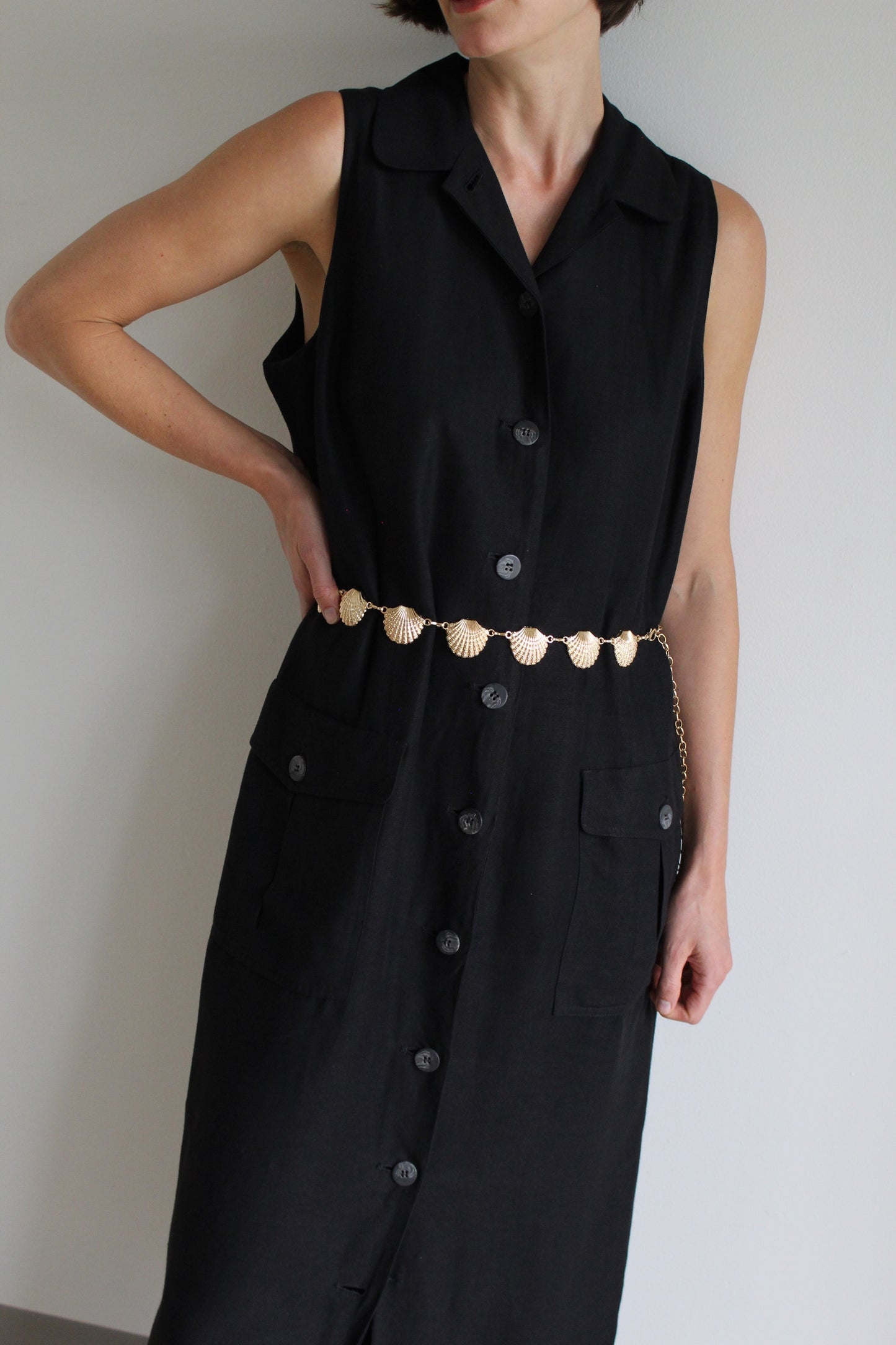 Vintage Caviar Linen Market Dress