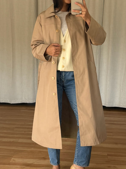 Vintage Belted Khaki Trench Coat