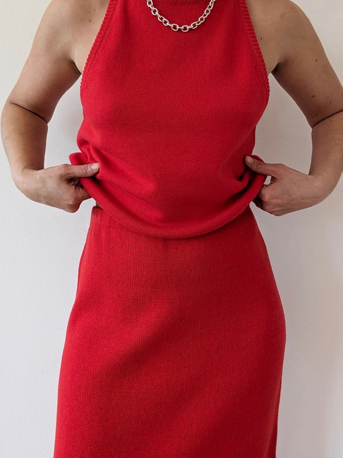 Vintage Tomato Cotton Knit Skirt