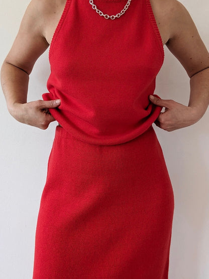 Vintage Tomato Cotton Knit Skirt
