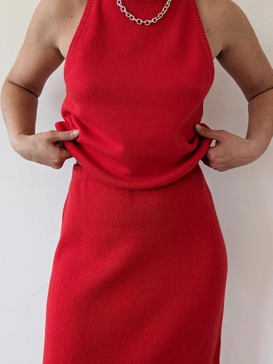 Vintage Tomato Cotton Knit Skirt