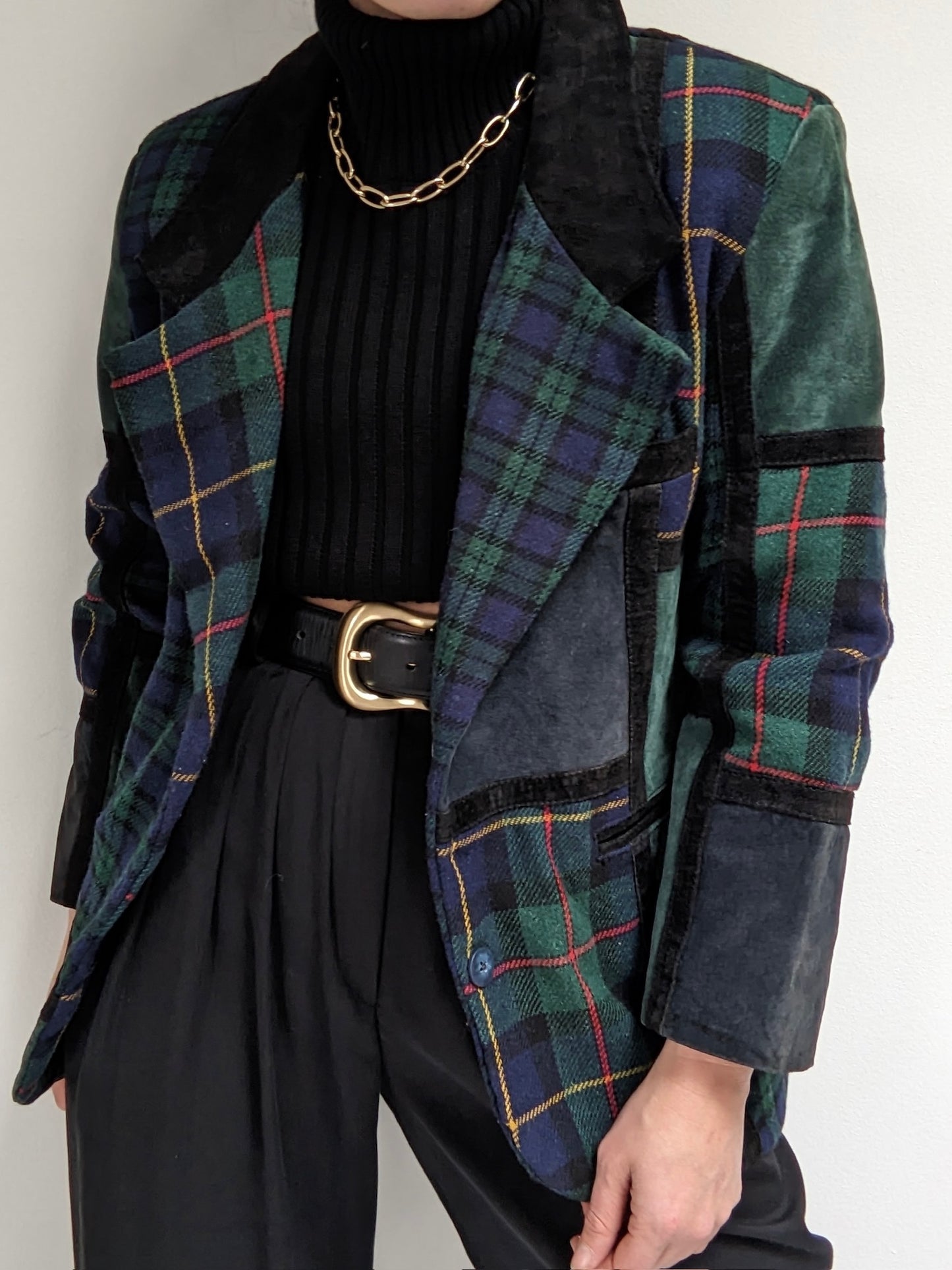 Rare Vintage Wool & Suede Patchwork Blazer