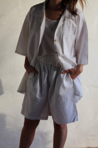 Na Nin Larry Linen Cotton Shorts / Available in White