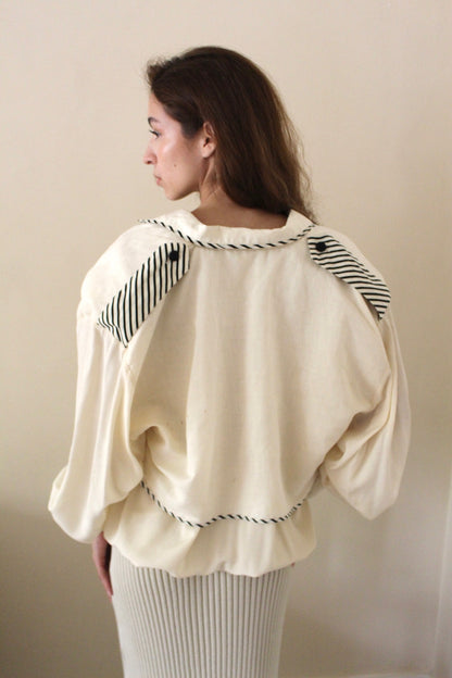 Beautiful Vintage Woven Silk Popover