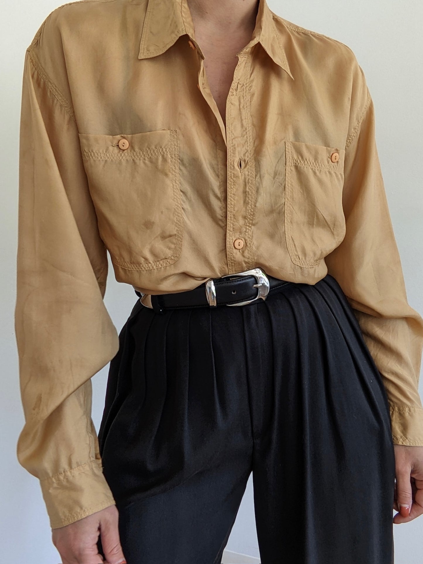 Vintage Honey Silk Blouse