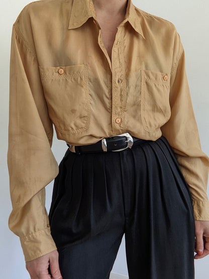 Vintage Honey Silk Blouse