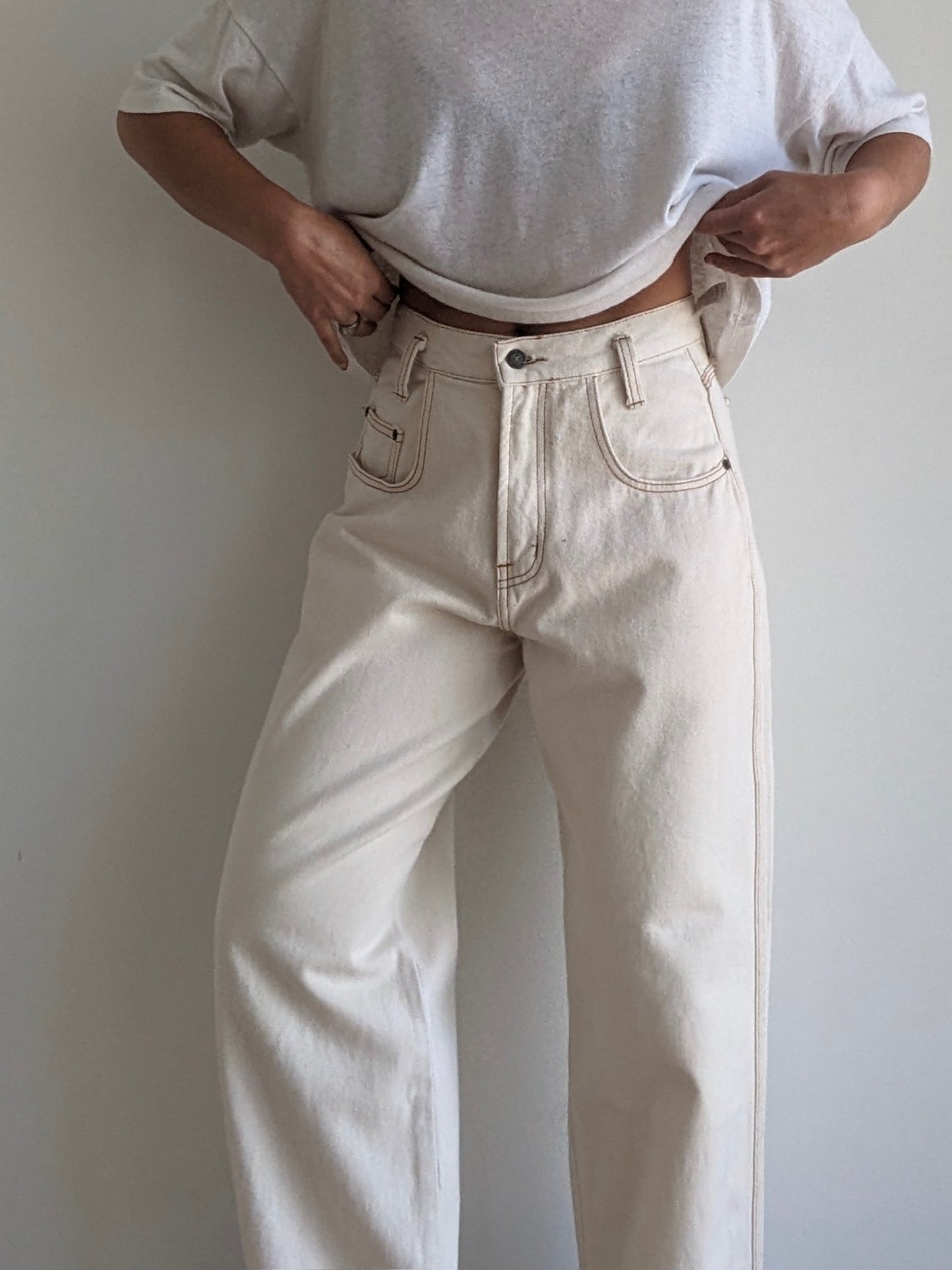 Rare Vintage Natural Wide-Leg Denim