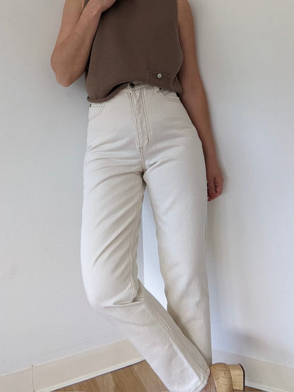 Vintage Bone White High-Rise Denim