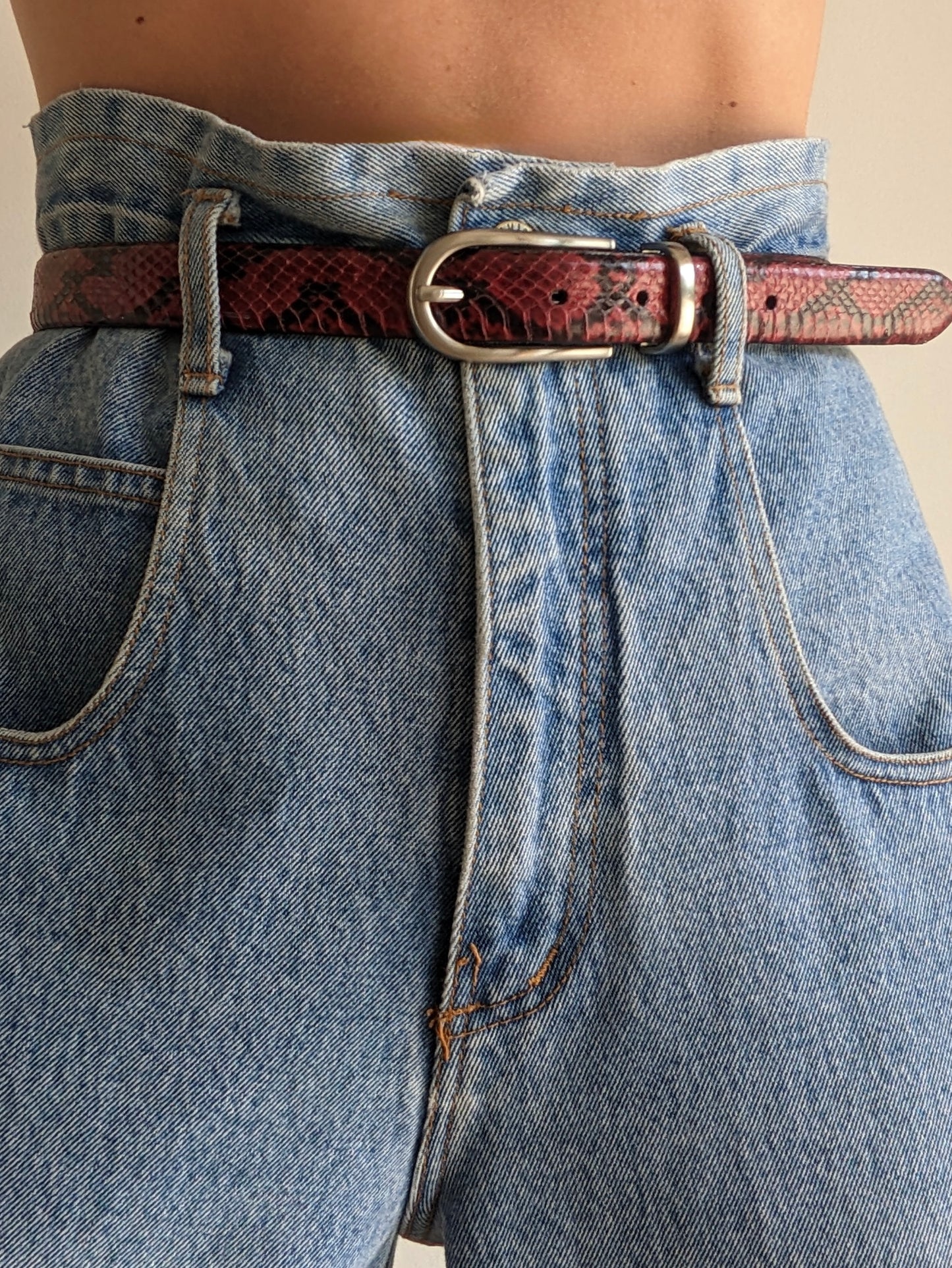 Vintage Two-Toned Genuine Snakeskin Belt