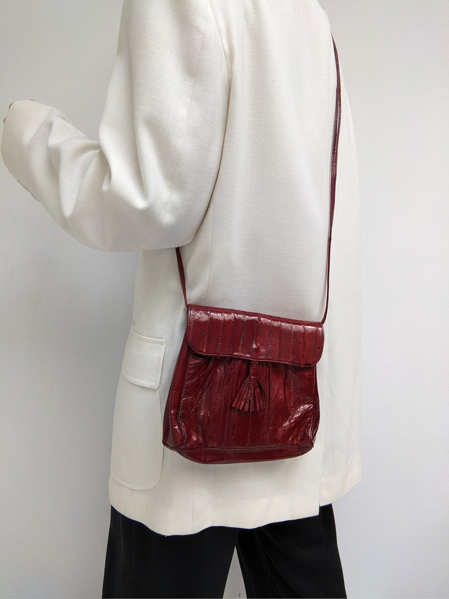 Vintage Cranberry Eel Skin Purse