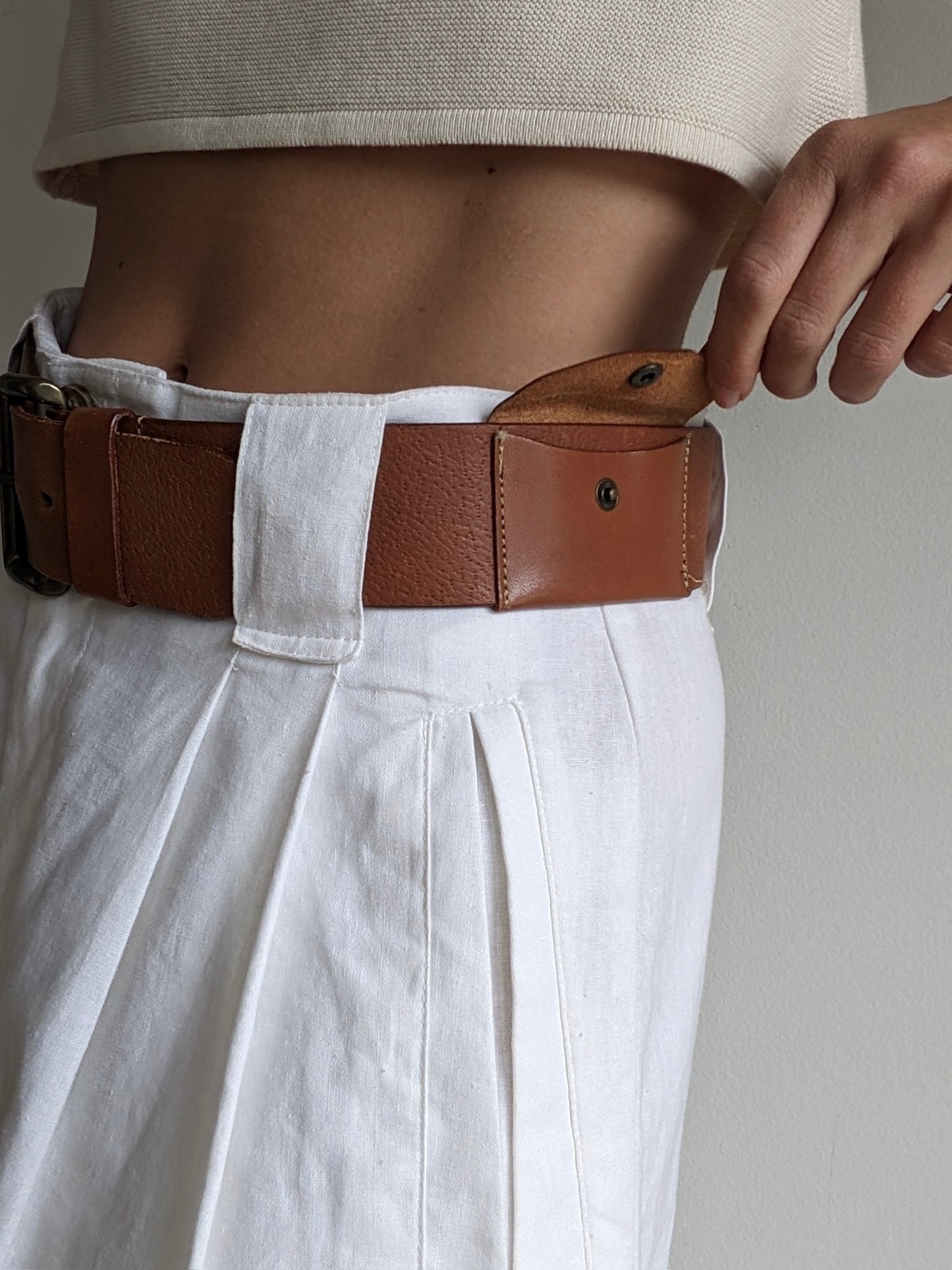 Amazing Vintage Snap Pocket Leather Belt